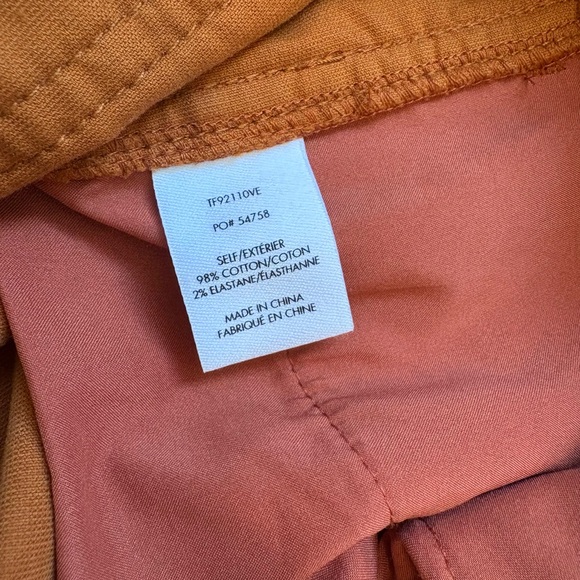 Derek Lam 10 Crosby dusty orange paprika velour flare ankle pants, sz 2 - Picture 5 of 7